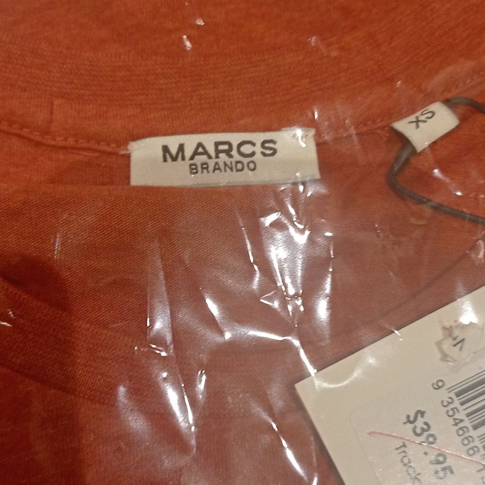 MARCS Rust Orange Cotton Short Sleeve Tee T Shirt - Picture 7 of 7